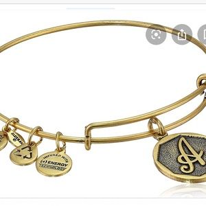 Alex and Ani Gold Bangle with “A” initial